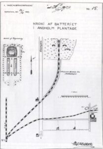 Kroki af Andholm batteri fra 1921